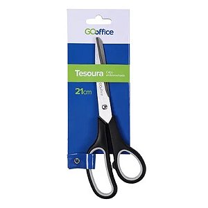 Tesoura 21 cm Cabo Emborrachado Uso Geral Go Office