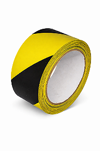 Fita Adesiva para Demarcação de Solo 48mm x 30m Zebrada Amarela/Preta