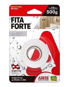 Fita Forte Dupla Face Área Úmidas (Banheiro/Cozinha) Adere 24mm X 1,5m