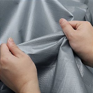 Lona Plástica Impermeável 330 Micras Com Ilhoses , Super Resistente, Proteção UV, Anti Fungos - PRATA