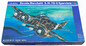 Miniatura de Bombardeiro Italiano S.M.79 Sparviero 1/48 Trumpeter
