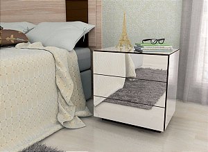 CRIADO MUDO ESPELHADO C/ 3 GAVETAS 