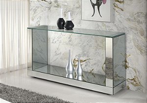 APARADOR ESPELHADO DUPLO C/ VIDRO