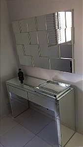 CONJUNTO APARADOR C/ GAVETAS + ESPELHO 3D 