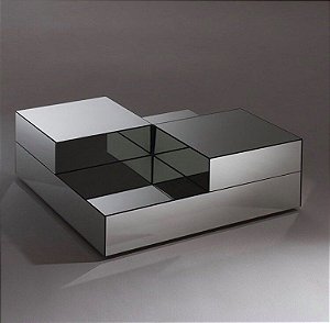 Mesa de centro bicolor toda espelhada 