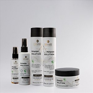 Kit Power Solution - Força e Crescimento Shampoo 300ml, Condicionador 300ml, Máscara 250g, Leave-in Spray 120 e Tônico 60ml - DIHAIR