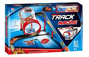 Kit De Carro Com Lançador E Pista Mega Track Looping - Compre