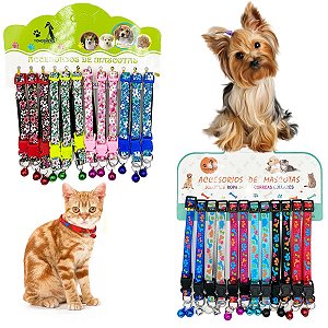 Coleira Pet cetim Estampada Pescoço para cães e Gato - Empire