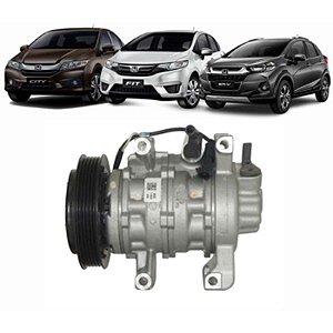 Compressor Ar Honda City Fit Wr-V 2015 a 2021 Denso 10Sre11C 5Pk 12V