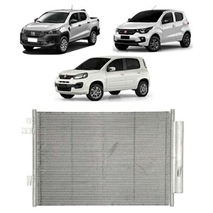 Condensador Fiat Mobi Strada Uno 2017 a 2022 Denso