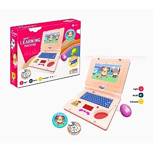 Brinquedo Laptop infantil aprendizagem LED HQ2236R música desenvolvimento cognitivo eletrônico simulação computa