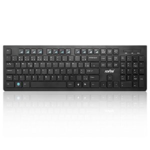 Kit Teclado Mouse sem Fio Chocolate Ultrafino Feasso FATC-30