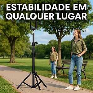 Tripé Suporte Ajustável 2.1mts Multifuncional Universal Oberon OR-PL21SC
