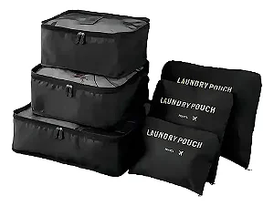 Kit Organizador Viagem 6 Compartimentos Necessaire Premium