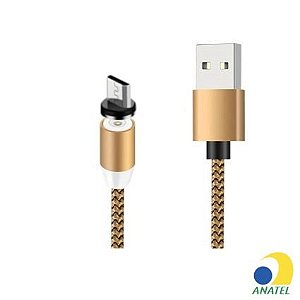 Cabo USB Magnetico MICRO USB/V8 TOPK 0123110210-DOURADO