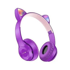 Fone de Ouvido sem Fio Bluetooth Orelhas de Gato P47M