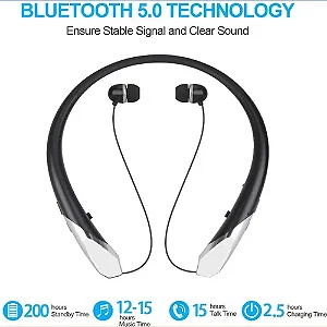 Fone De Ouvido   Bluetooth Pescoço Esportivo Magnético