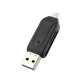 Leitor De Cartão Usb + Otg Micro Usb (v8) Le-5555 - Lelong