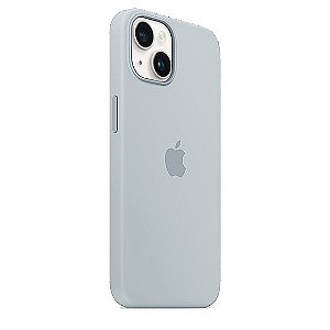 Capa de Silicone para Iphone 14 Plus - Cinza Azulado