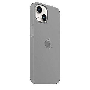 Capa de Silicone para Iphone 14 Plus - Cinza
