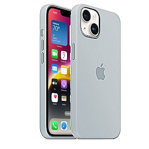 Capa de Silicone para Iphone 14 - Cinza Azulado