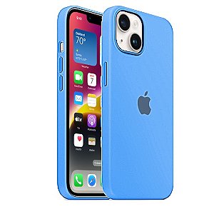 Capa de Silicone para Iphone 14 - Azul Céu