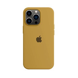 Capa de Silicone para Iphone 13 Pro - Amarelo Mostarda