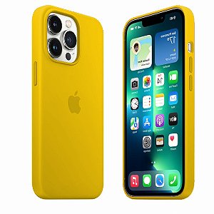 Capa de Silicone para Iphone 13 Pro - Amarelo