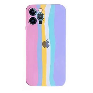Capa de Silicone para Iphone 12 Pro Max - Arco-Íris