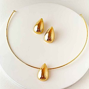 Colar E Brincos De Princesa Jasmim, Bijuteria KIT-BC-07