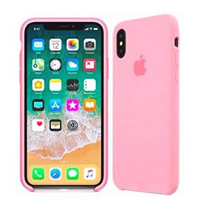 Capa de Silicone para Iphone XS Max - Rosa Bebê