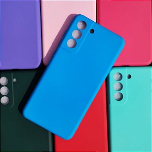 Capa de Silicone para Samsung S21FE - Azul Claro