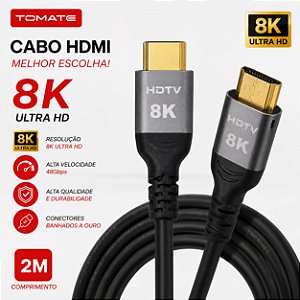 Cabo HDMI 8K 2 Metros Tomate  MHD-8102
