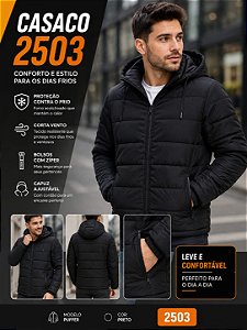 Casaco Masculino Puffer Acolchoada Corta Vento 2503