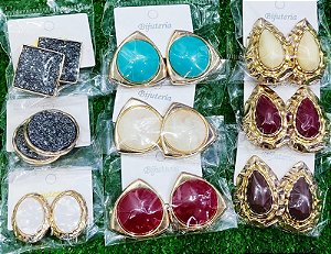 Brinco Pedras Bijuteria BC-P