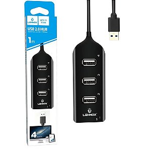 Hub USB 2.0 4 Portas Para Pc Notebook LEHMOX LEY-11