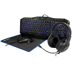 Kit Gamer Teclado, Mouse, Mouse Pad e Headset 4 em 1 Hoopson Azul-TPC-067AZ