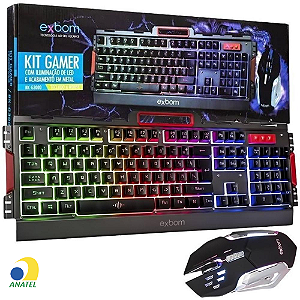 Kit Gamer Teclado Mouse Semi Mecanico Exbom-BK-G3000
