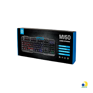 Teclado Gamer Hoopson MJ60, Retro-Iluminado, Membrana, Anti-Ghosting, USB, Preto - MJ60