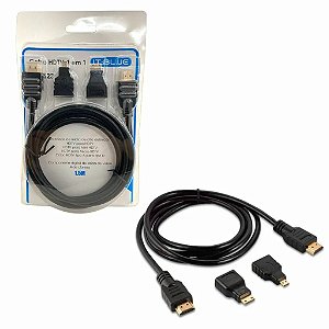 Cabo HDMI 1.5m kit adaptadores 3 EM 1 IT-BLUE LE-6623