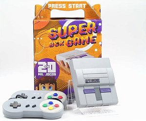 Console Retrô Super Box Game 2 controles, case SNES + de 20 mil Jogos SUPER-BOX-GAME