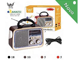 Radio Caixa de Som Bluetooth Retrô Altomex  Original AD-3188