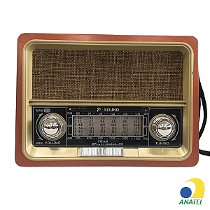 Rádio Retrô Solar Portátil 8 Faixas Am/Fm/Sw Recarregavel Sound SW1-6