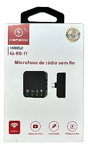 Microfone Lapela Profissiona Wirles Sem Fio Tipo C - Kapbom KA-R10-TY