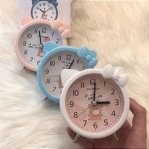 Relógio Despertador Infantil Porquinho Ecooda EC3055-Rosa