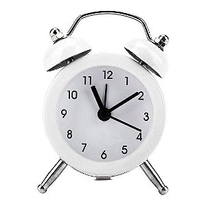 Mini Despertador Antigo Clock-Branco