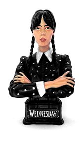 Estátua Geek Wandinha Addams Busto Resina Colecionavel -