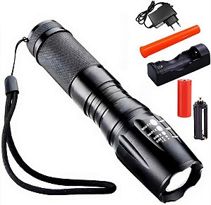 Kit Lanterna Tática com Sinalizador Led 38000w Lumenss-S30723
