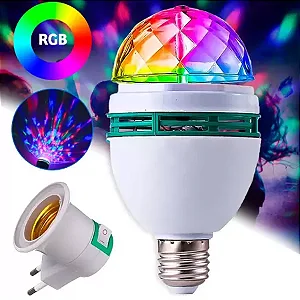 Lâmpada Led Colorido Giratória - Balada De Luzes - Efeitos Diversos - LEON HX-001