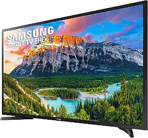 Samsung Smart TV 43" Tizen FHD 43J5290 com Conversor Digital 2 HDMI 1 USB Wi-Fi Screen Mirroring + Web Browser